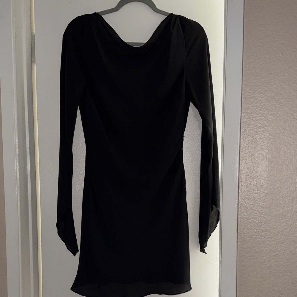 Elegant Black Open Back Dress